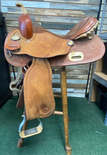 USED Hereford Tex Tan Barrel Saddle 15" Seat 7" Gullet Medium and Light Oil