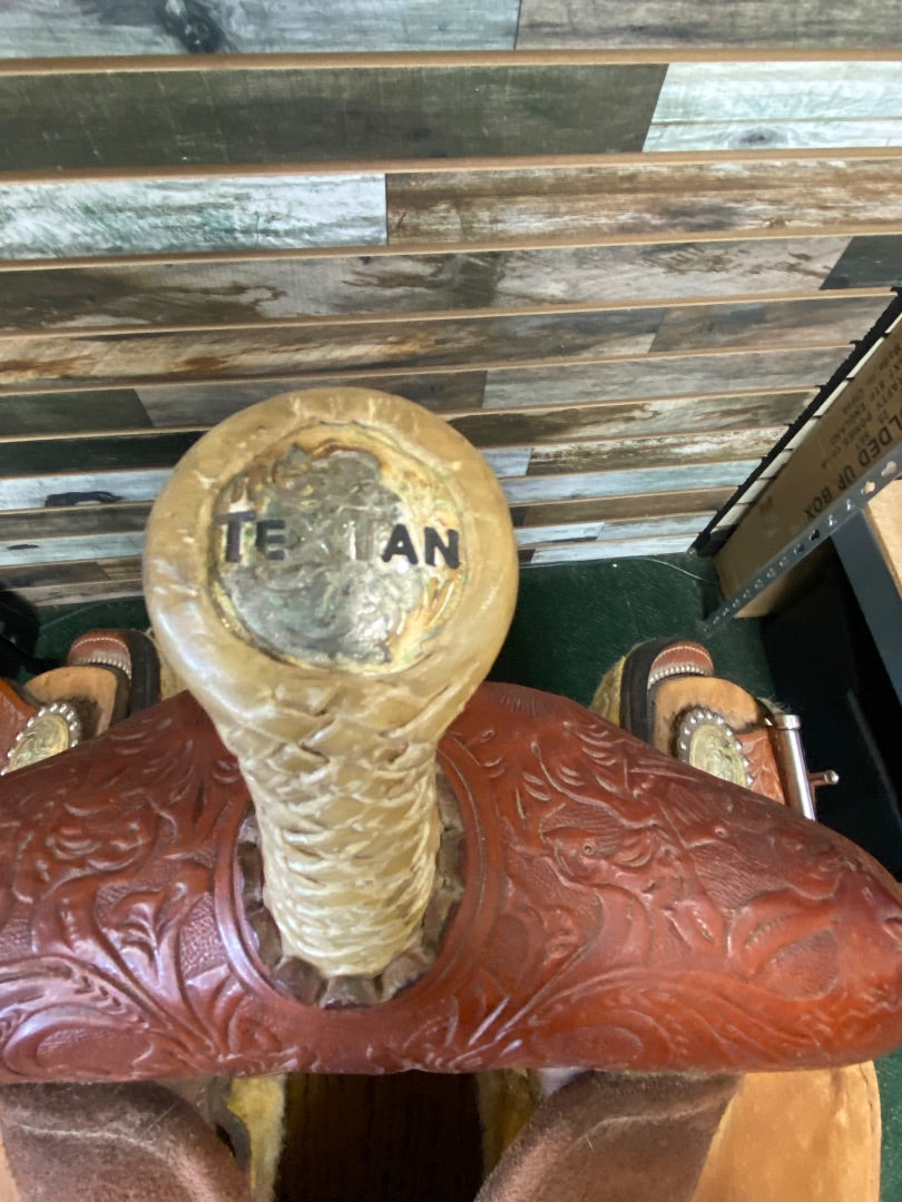 USED Hereford Tex Tan Barrel Saddle 15" Seat 7" Gullet Medium and Light Oil