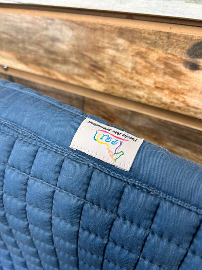 USED PRI Dressage Pad Blue w/ Pink Piping  Blue