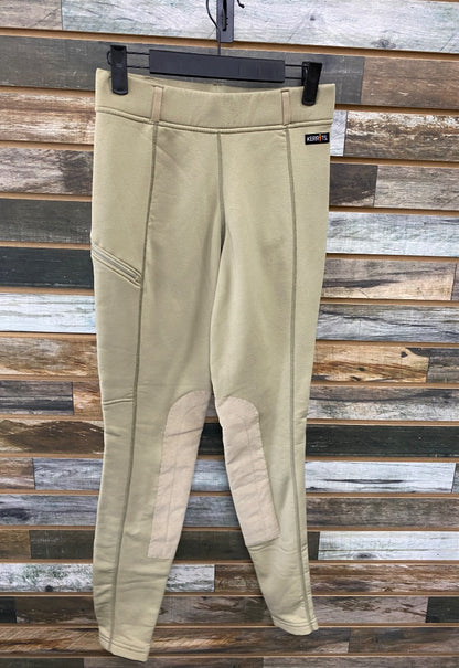 USED Kerrits Ladies Fleece Lined Kneeptach Tights Medium Tan