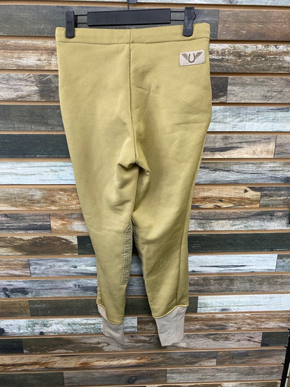 USED Tuffrider Ladies Front Zip Kneepatch Breech 28 Tan