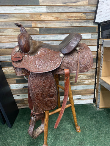 USED No Brand Western Pleasure Saddle 15" Dark Oil