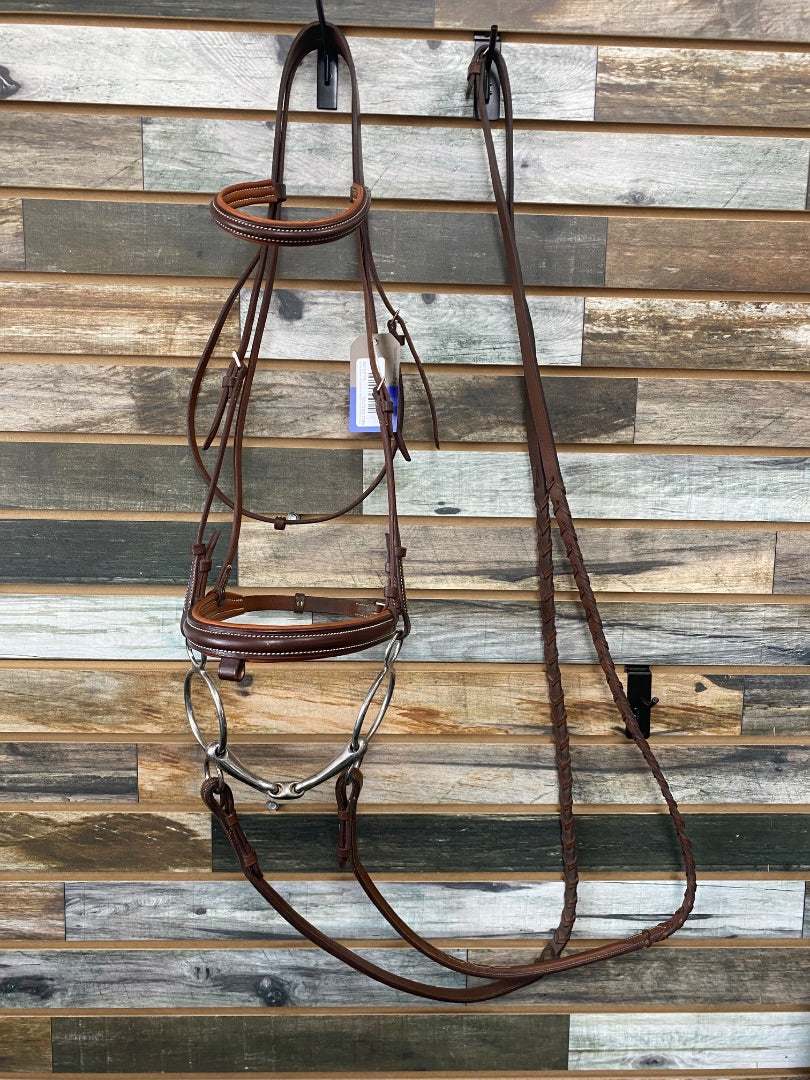 USED Stubben Hunter Padded Bridle w/ Reins and Bit Full Chesnut