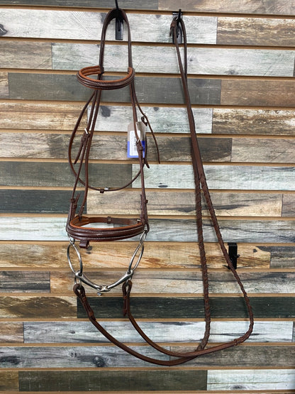 USED Stubben Hunter Padded Bridle w/ Reins and Bit Full Chesnut