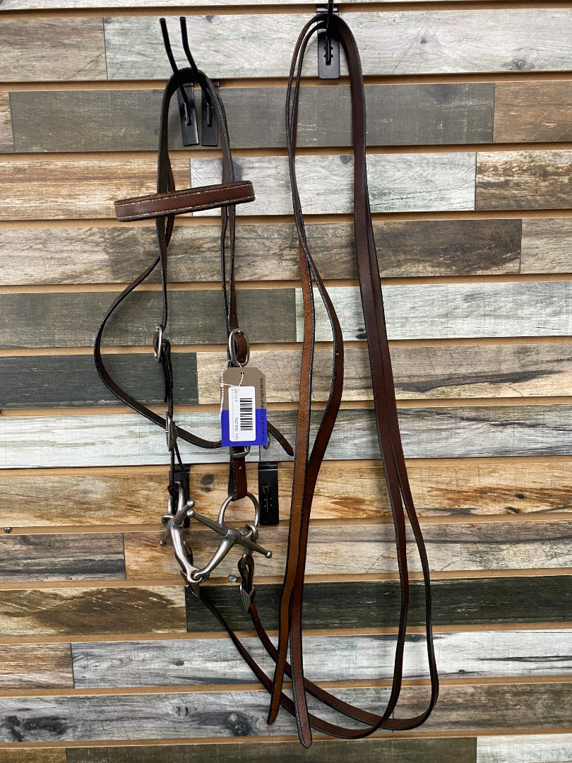 USED  Browband Headstall w/ Full Cheek Snaffle Full Dark Oil
