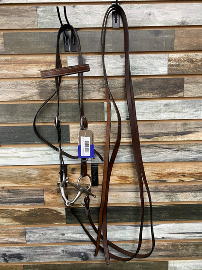 USED  Browband Headstall w/ Full Cheek Snaffle Full Dark Oil
