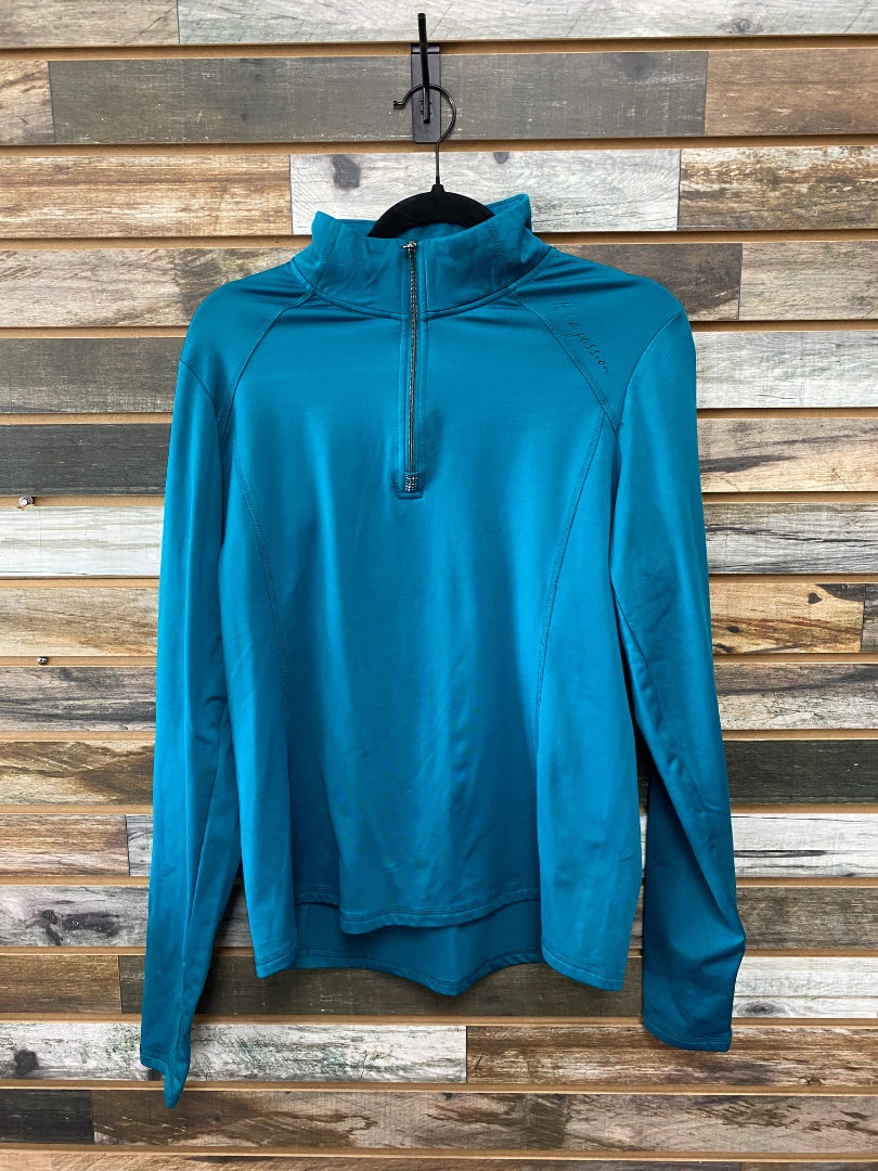 USED Cavallo Ladies Winter Shirt XL Teal/Blue