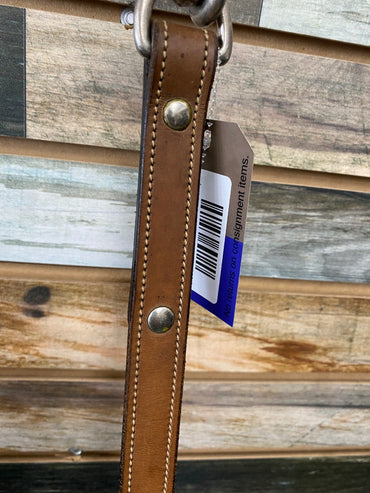 USED  Leather Lead W Stud Chain  Light Oil