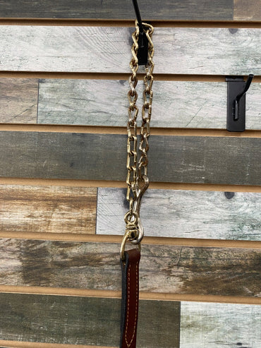 USED  Leather Lead w/ Chain  Chesnut