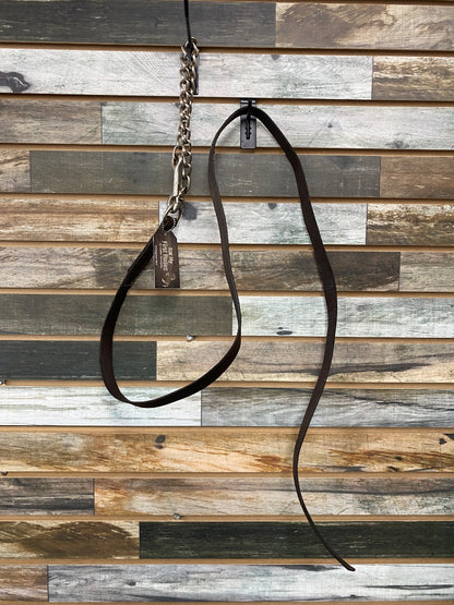 USED  Leather Lead w/ Chain  Dark Oil