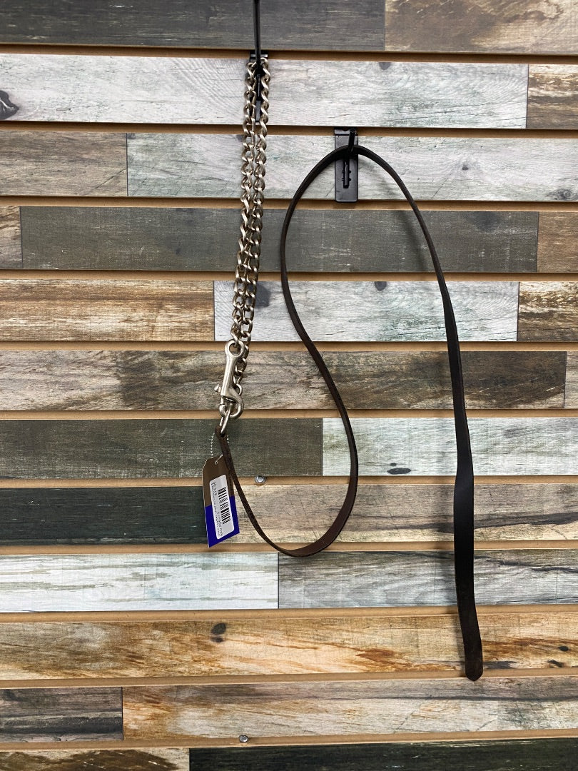 USED  Leather Lead w/ Chain  Dark Oil