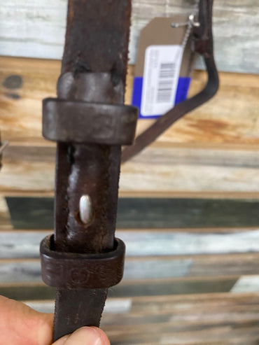 USED  Stubben Laced Reins  Dark Brown
