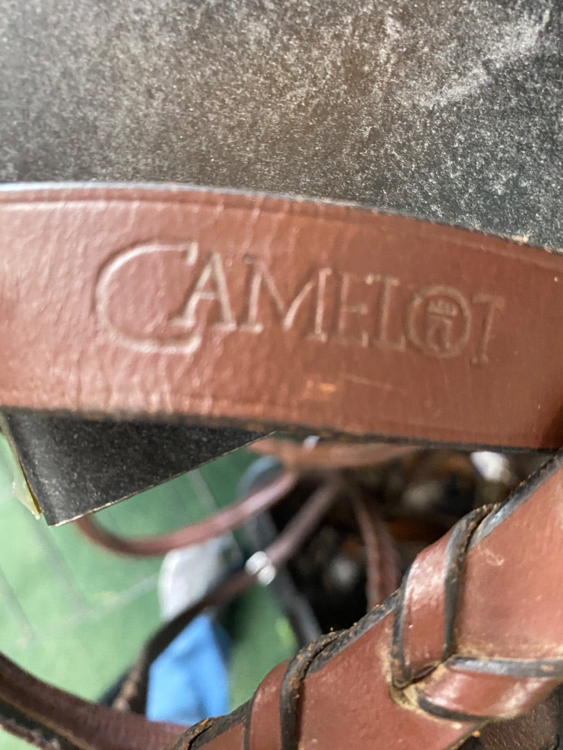 USED  Camelot Fancy Stitched English Bridle w Fancy Stiched Reins  Brown