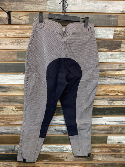 USED Royal Highness Knee Patch Breeches 34R Black & White
