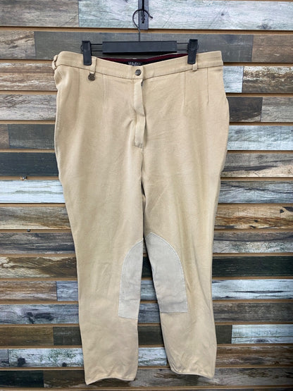 USED On Course Knee Patch Breeches 34 Tan