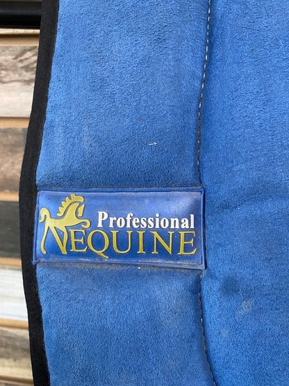 USED Professional Equine Bareback Pad with Girth  Blue