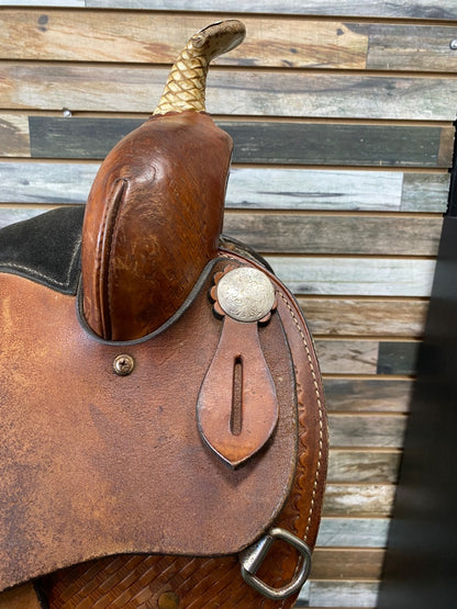 USED Billy Cook Barrel Saddle 16” Medium Oil