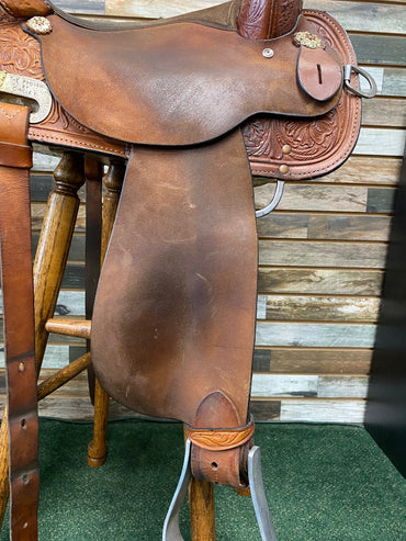 USED High Horse (Circle Y) Barrel Saddle 14” Medium Oil