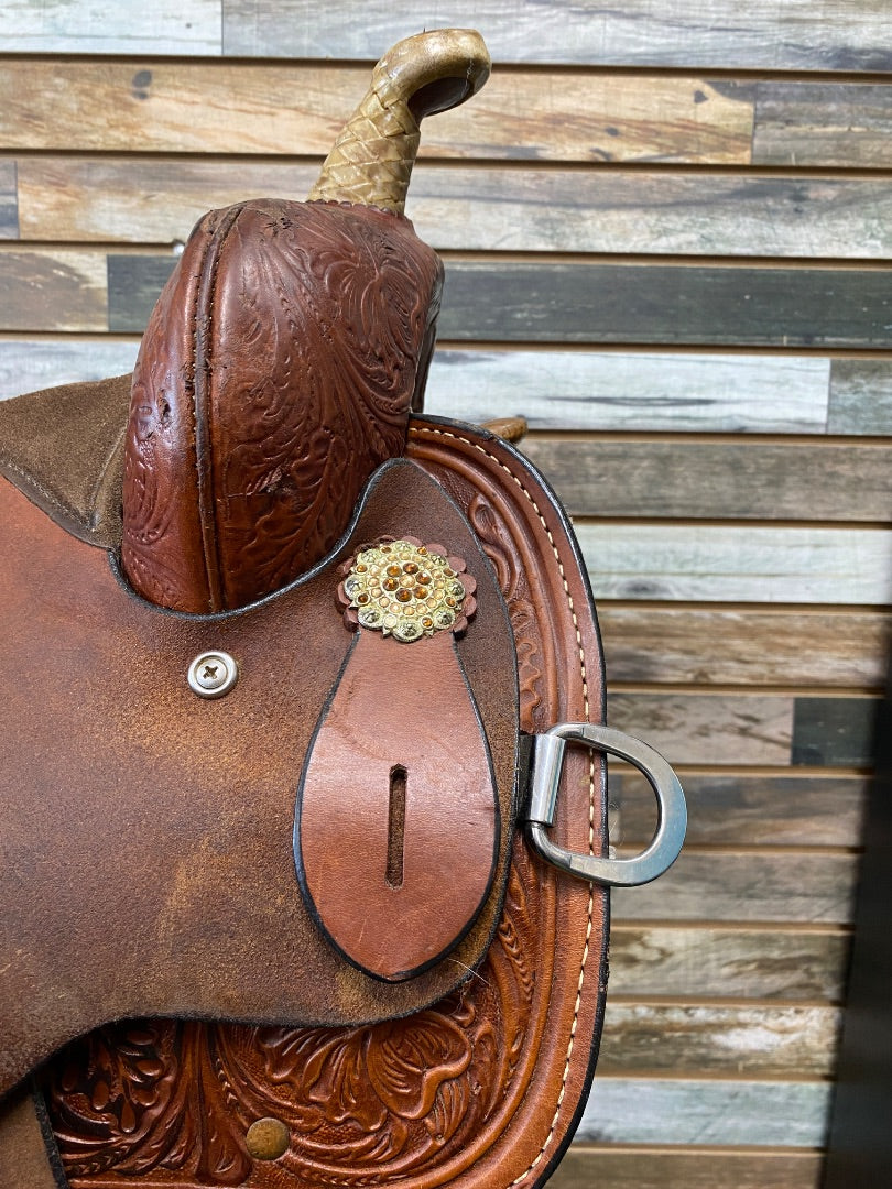 USED High Horse (Circle Y) Barrel Saddle 14” Medium Oil