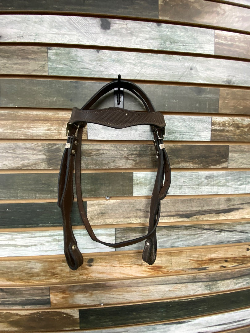 USED  Western Headstall w Split Reins  Dark Oil