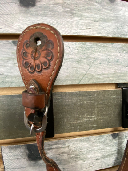 USED  Ladies Western  Tooled Spur Straps  Medium Oil