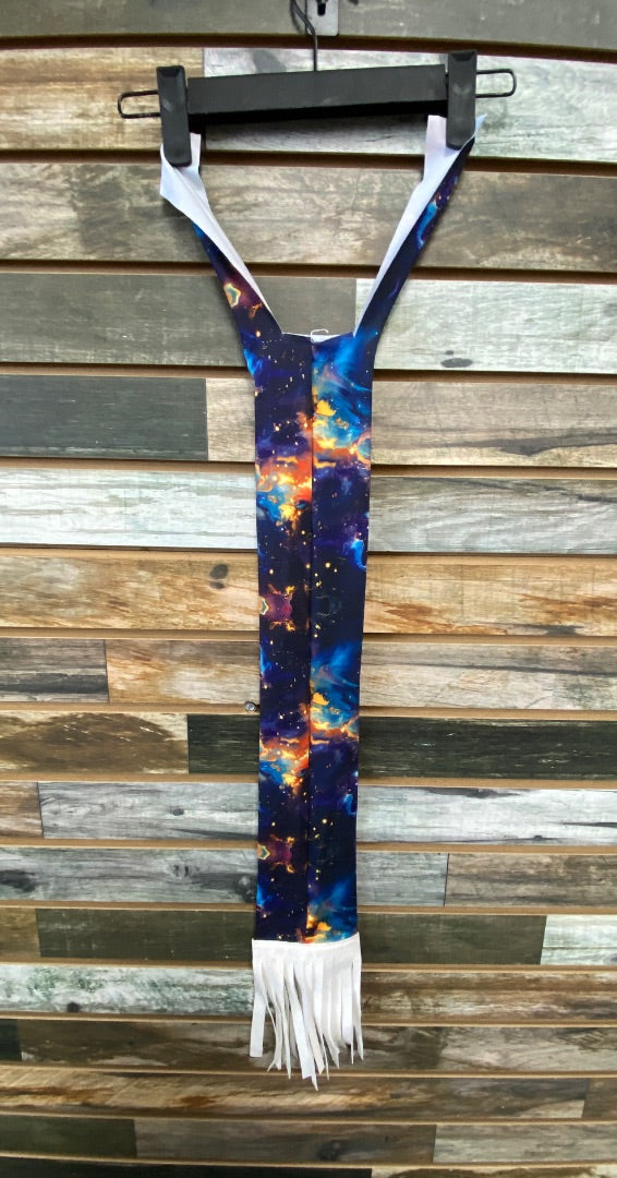 USED  Tasseled Tail Bags  Rainbow/Black with White