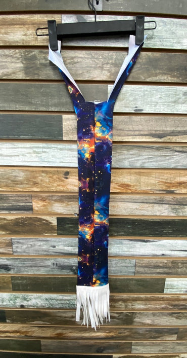 USED  Tasseled Tail Bags  Rainbow/Black with White