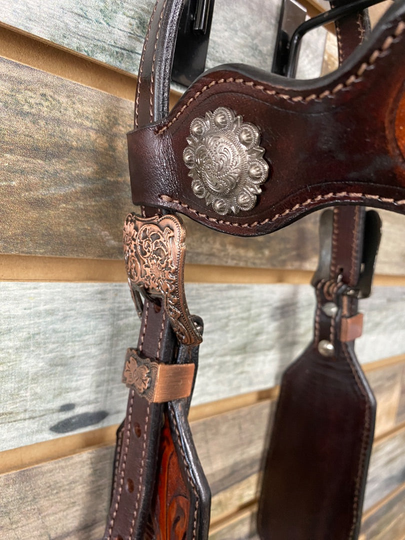 USED  Breastcollar & Headstall Horse Dark Oil