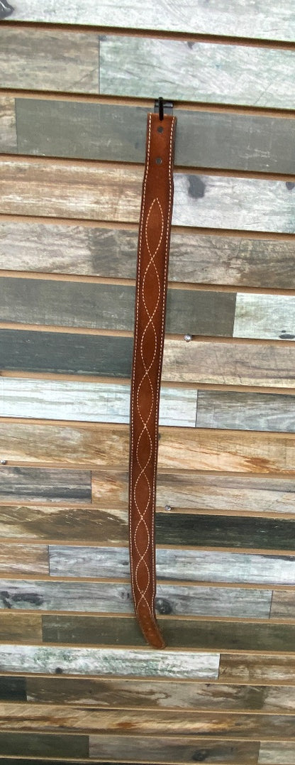 USED  Ladies Stiched Western Belt w No Buckle Medium Brown