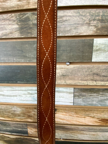USED  Ladies Stiched Western Belt w No Buckle Medium Brown