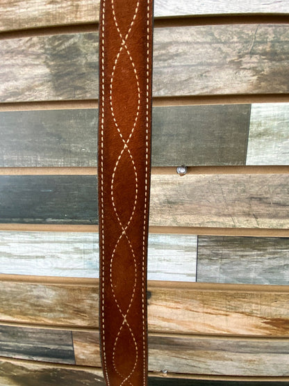 USED  Ladies Stiched Western Belt w No Buckle Medium Brown