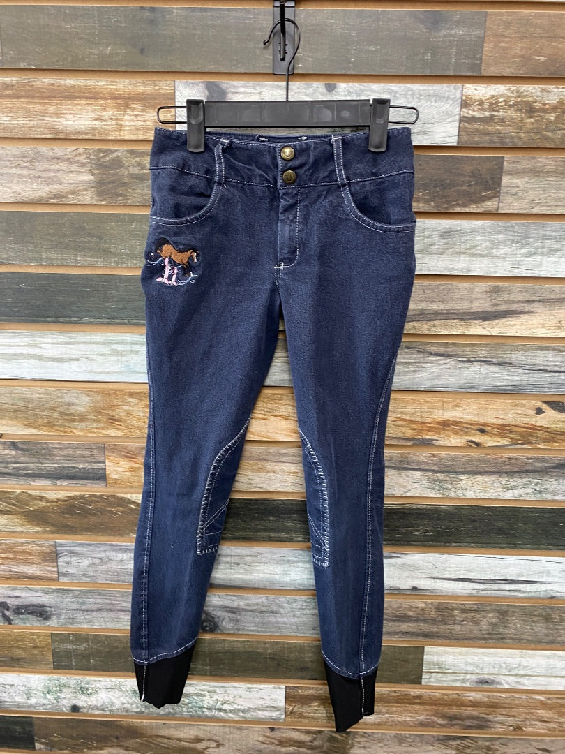 USED TuffRider Youth Knee Patch Breeches Youth 10 Grey/Black
