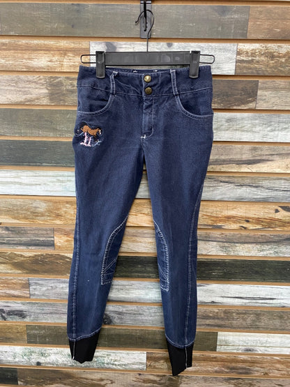 USED TuffRider Youth Knee Patch Breeches Youth 10 Grey/Black