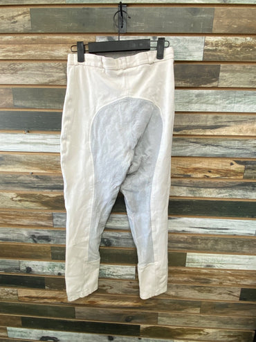 USED On Course Full Seat Breeches 28 White