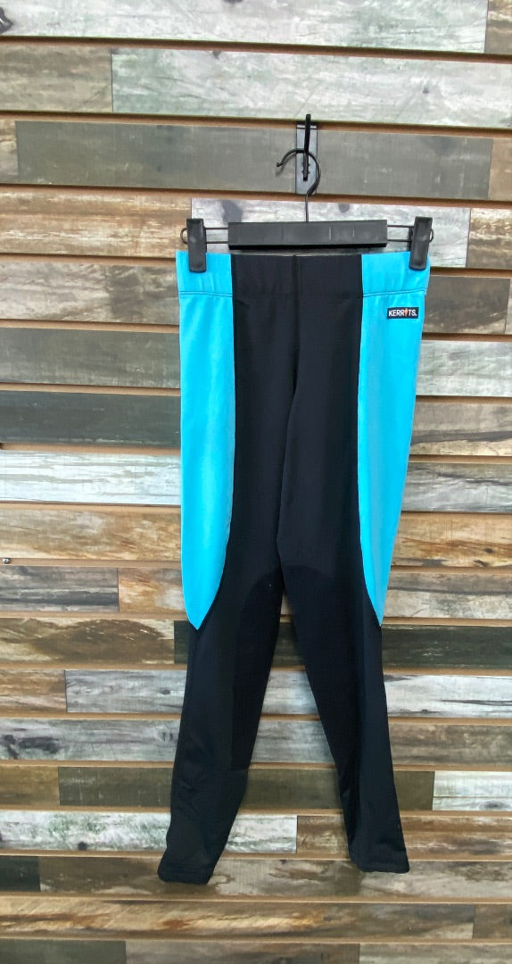 USED Kerrits Youth English Breeches Small Black/Teal