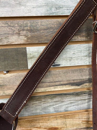 USED  Western Breastcollar Barb Wire Tooling Horse Dark Oil