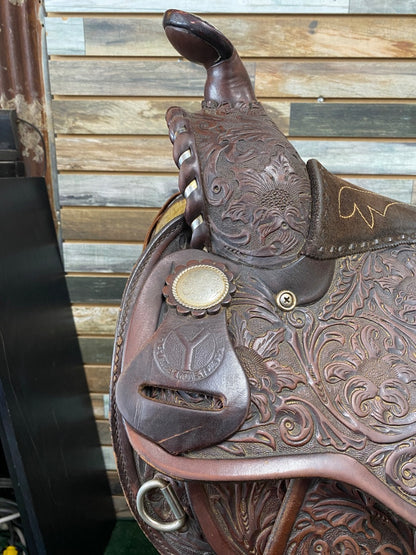 USED Circle Y Western Pleasure Saddle 16" Dark Oil