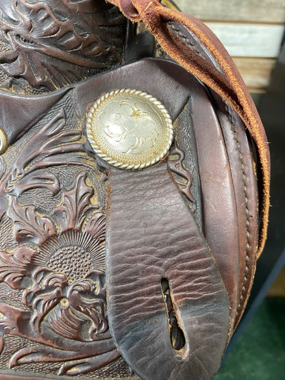 USED Circle Y Western Pleasure Saddle 16" Dark Oil
