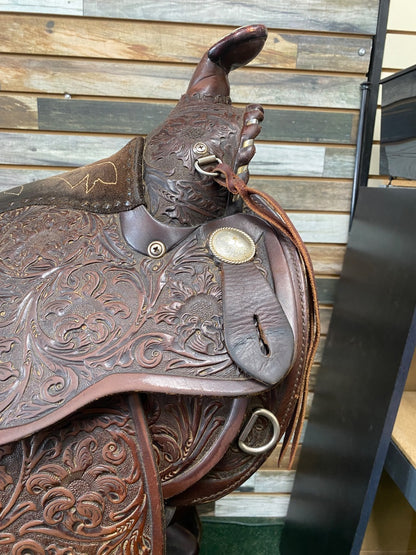 USED Circle Y Western Pleasure Saddle 16" Dark Oil