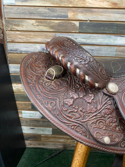 USED Circle Y Western Pleasure Saddle 16" Dark Oil
