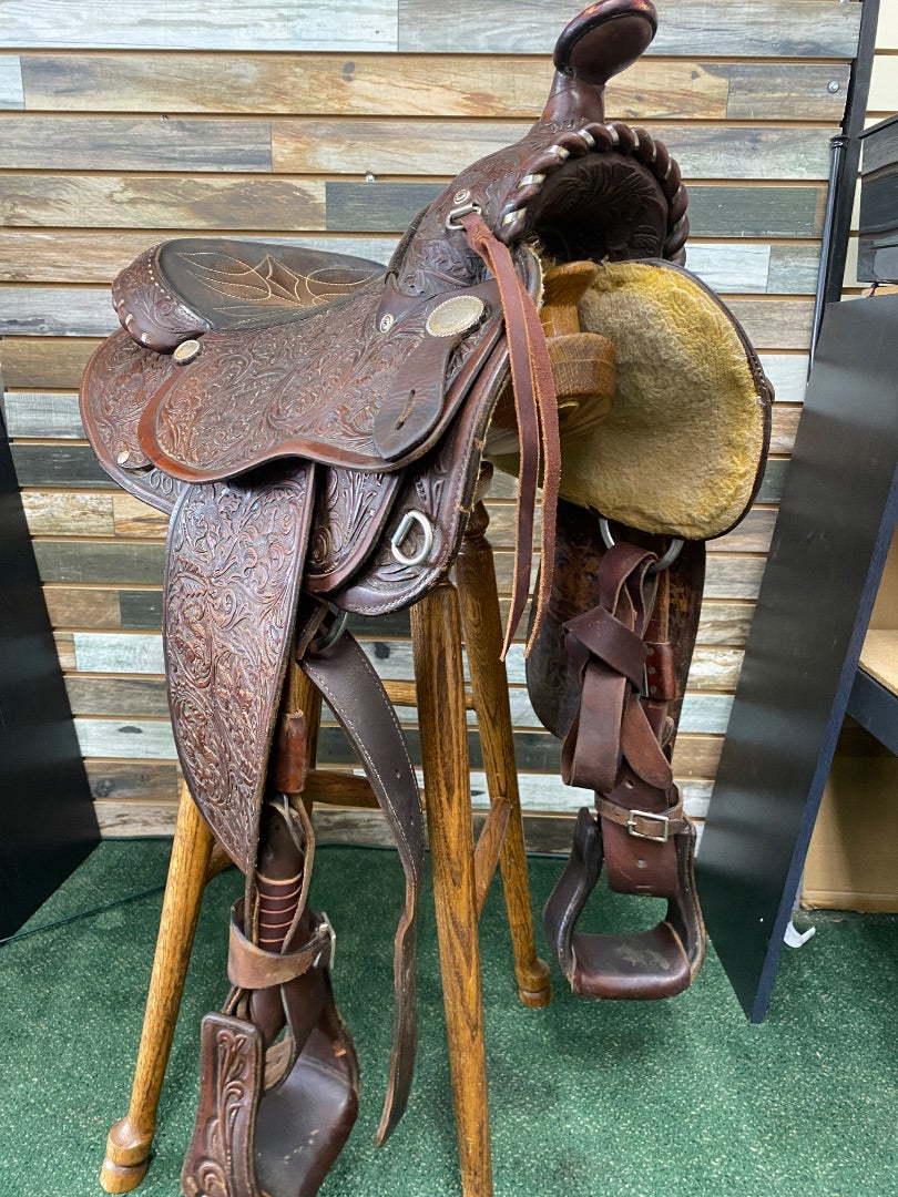 USED Circle Y Western Pleasure Saddle 16" Dark Oil