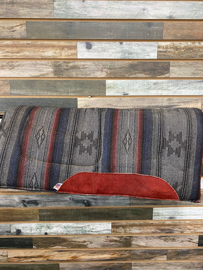 USED No Brand Western Saddle Pads 28" x 29" Black/Red/Blue