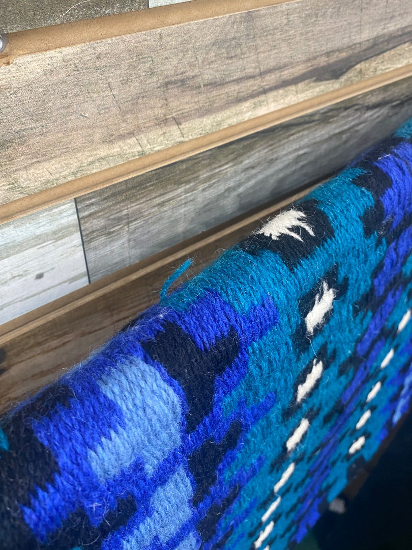 USED Mayatex Saddle Blanket Horse Blue