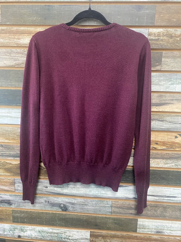 USED Ariat Youth Sweater Youth L Plum w/Horse on Front