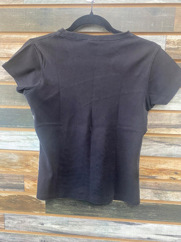 USED Ariat Short Sleeve Top Small Black/White