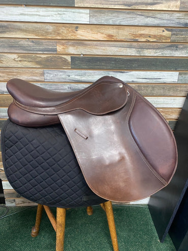 USED Bates All Purpose English Saddle 18" Havana Brown