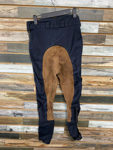 USED EuroFit Ladies English Navy/Brown Breeches 26R Navy/Brown