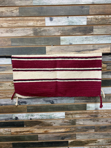 USED  Wool Western Saddle Blanket 30” x 30” White/black