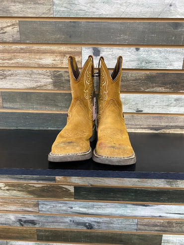 USED Ariat Ladies Western Boots 9B Tan/White