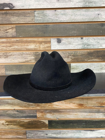 USED Silver Spur Western Hat Beaver Felt 7 1/4” Black